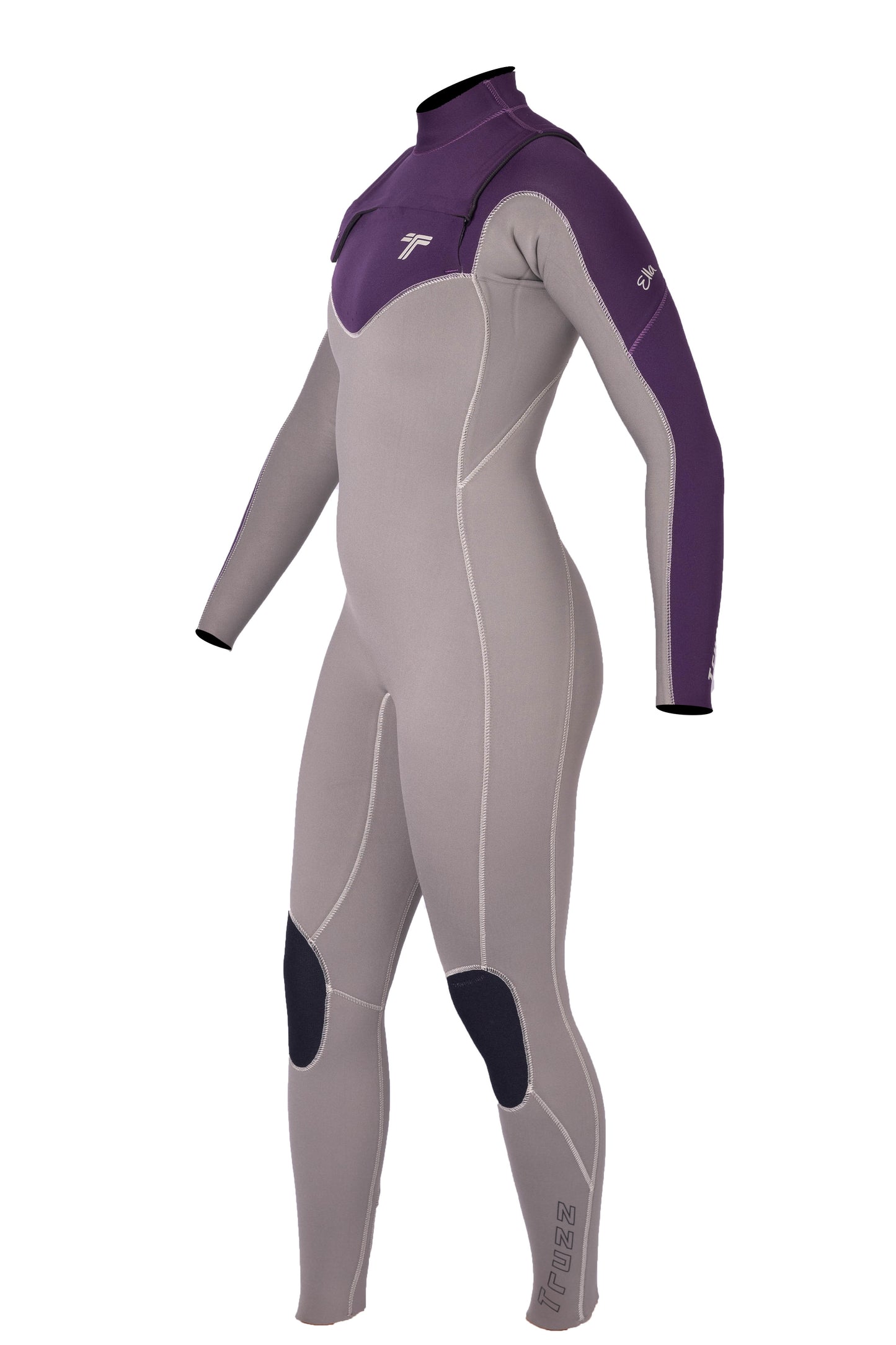 Long John 3.2 mm Ella Zip - Chest Zip - Areia com Roxo