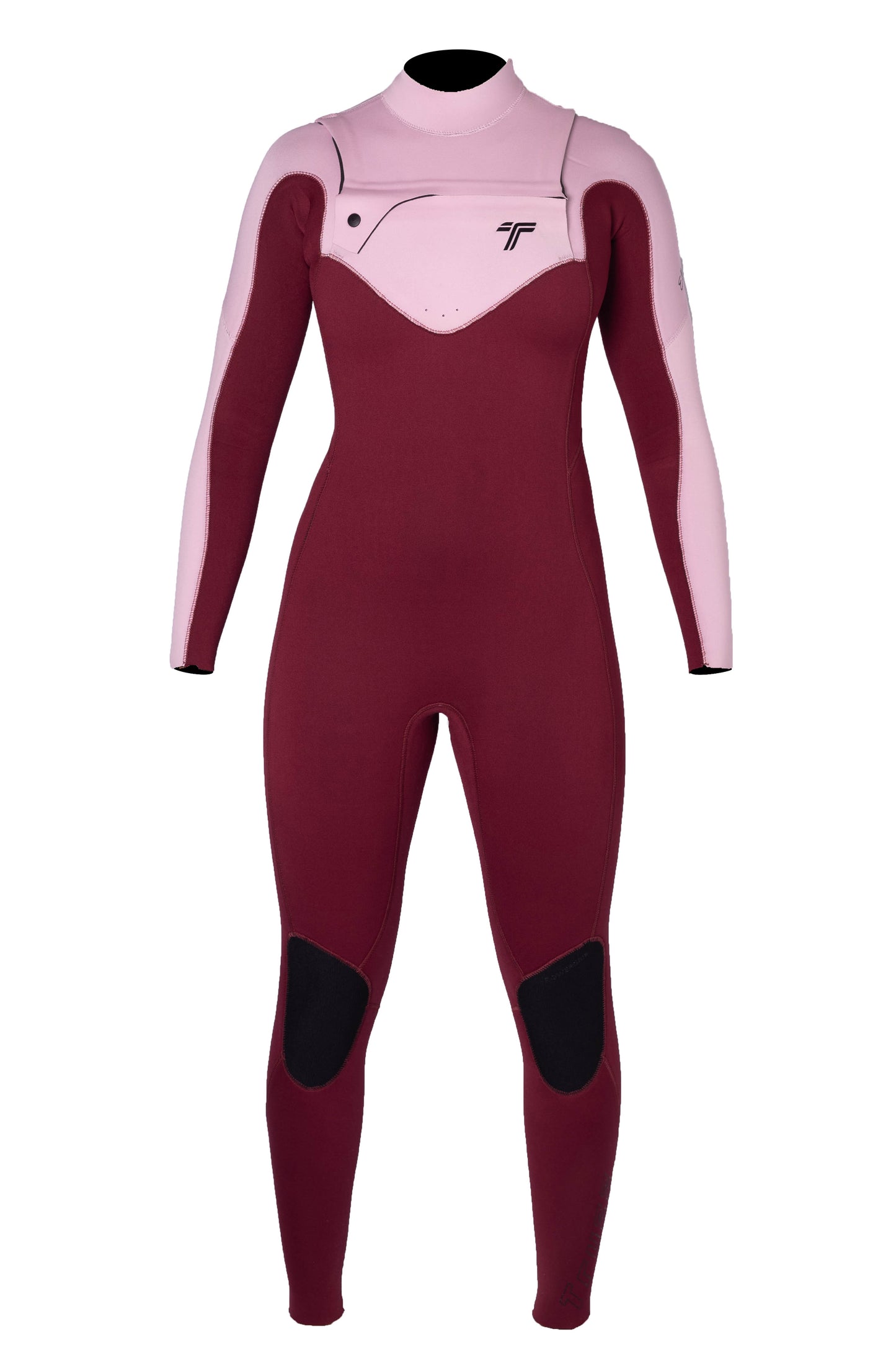 Long John 3.2 mm Ella Zip - Chest Zip - Vinho com Rosa