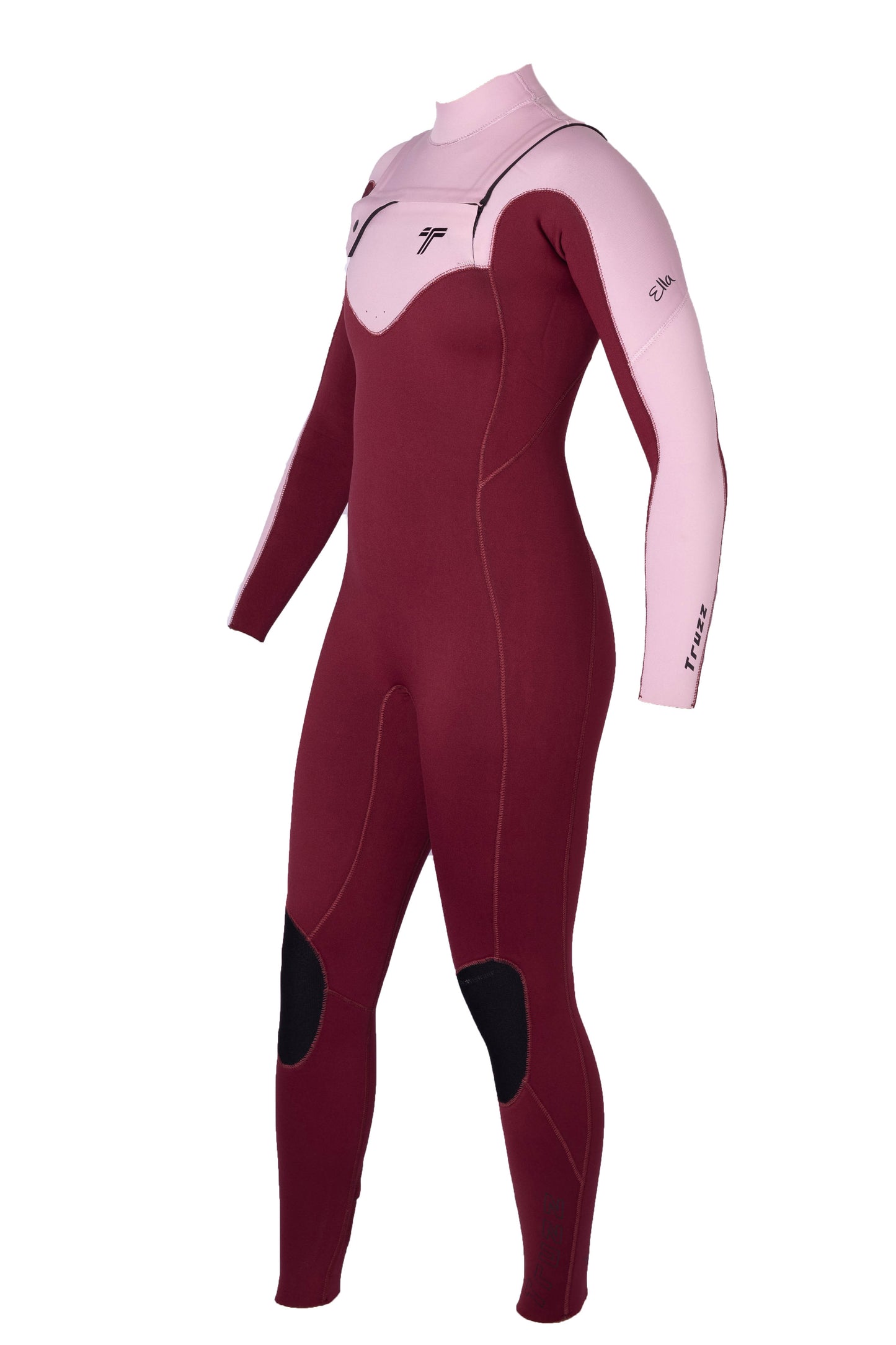 Long John 3.2 mm Ella Zip - Chest Zip - Vinho com Rosa