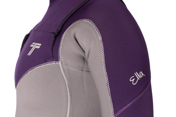 Long John 3.2 mm Ella Zip - Chest Zip - Areia com Roxo