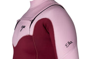 Long John 3.2 mm Ella Zip - Chest Zip - Vinho com Rosa