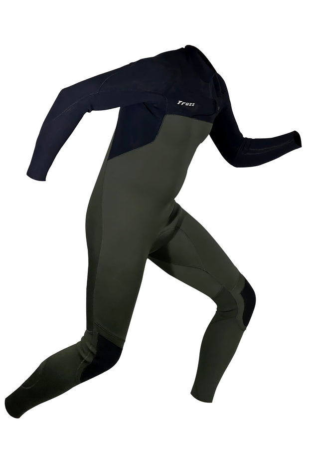 Long John 4.3mm XClassic - Chest Zip - Verde Musgo com Preto