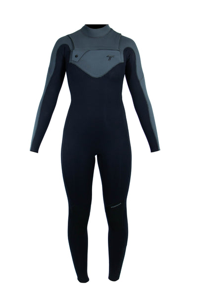 Long John 3.2 mm Ella Zip - Chest Zip - Preto / Cinza