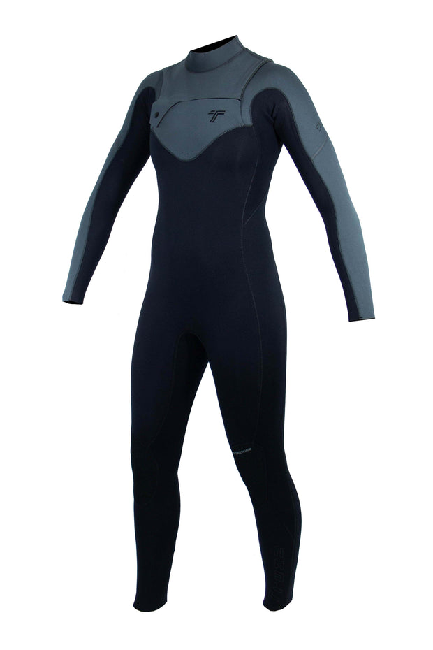 Long John 3.2 mm Ella Zip - Chest Zip - Preto / Cinza
