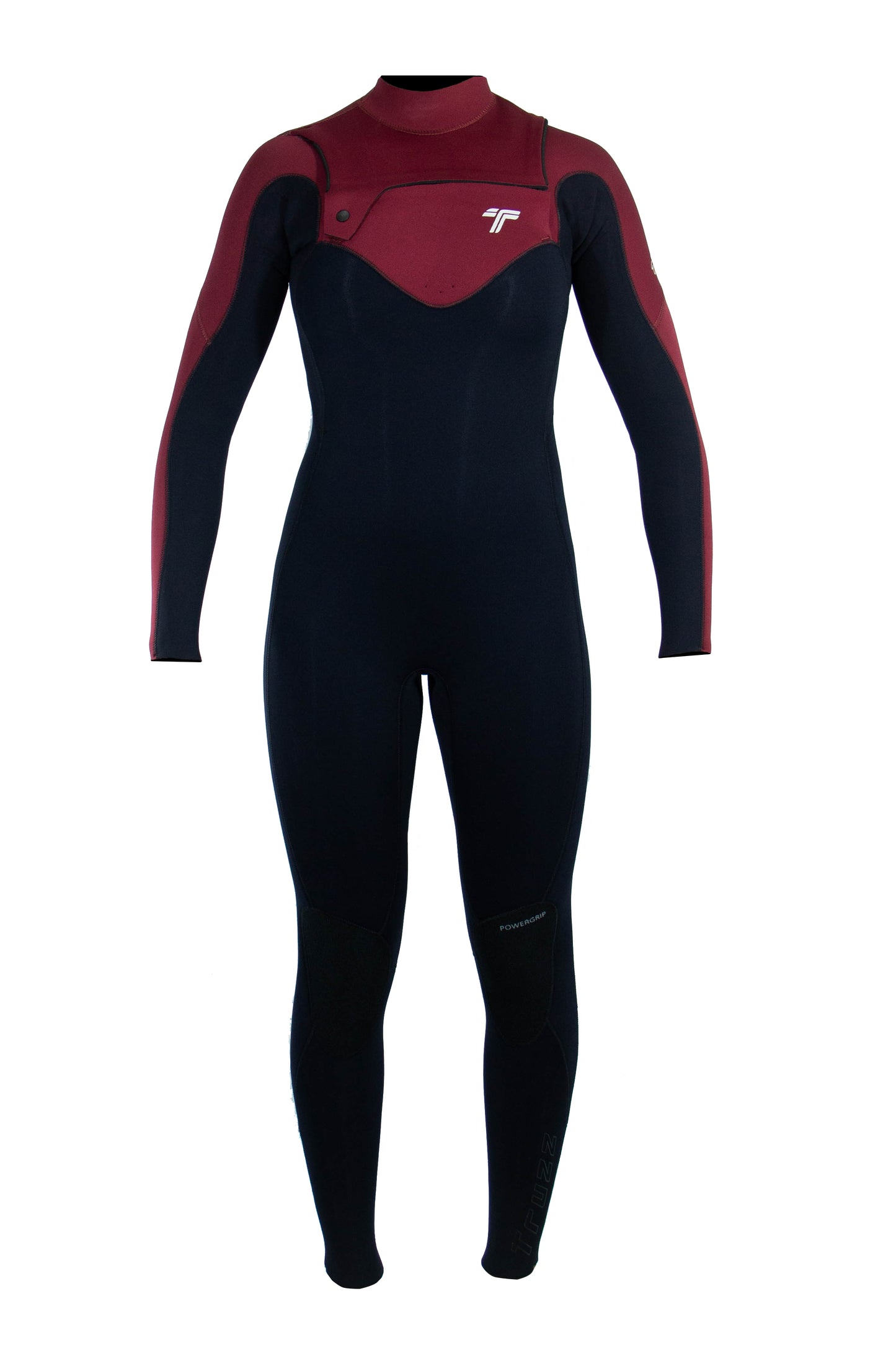 Long John 3.2 mm Ella Zip - Chest Zip - Preto / Vinho - Truzz Wetsuits