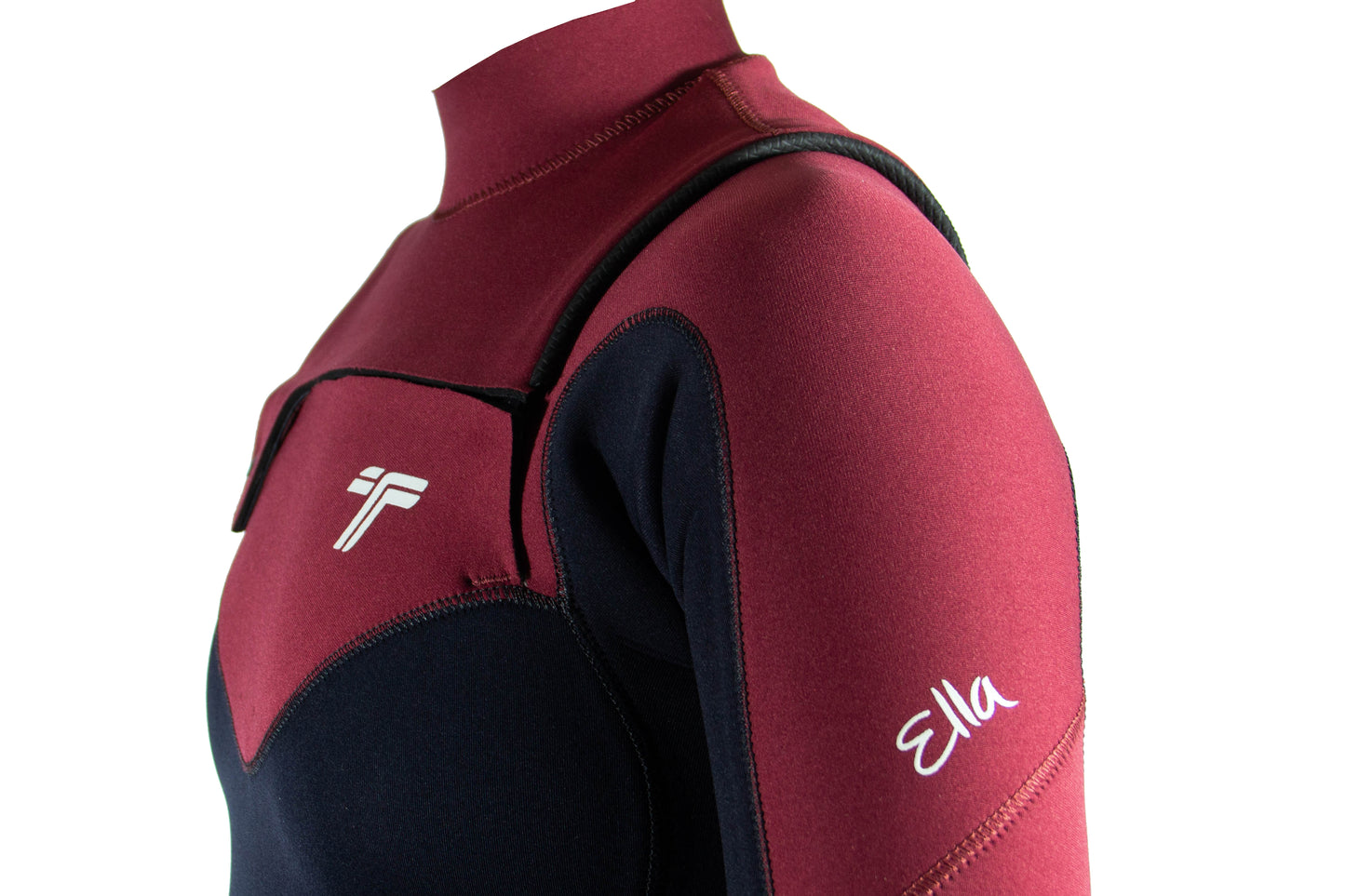 Long John 3.2 mm Ella Zip - Chest Zip - Preto / Vinho - Truzz Wetsuits