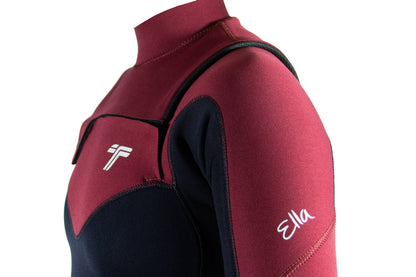 Long John 3.2 mm Ella Zip - Chest Zip - Preto / Vinho - Truzz Wetsuits
