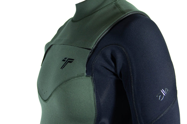 Long John 2.2 mm Ella Zip - Chest Zip - Verde Escuro / Preto