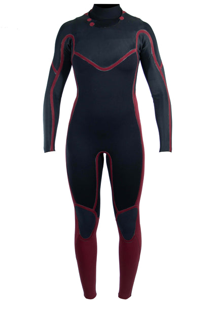 Long John 3.2 mm Ella Zip - Chest Zip - Preto / Vinho - Truzz Wetsuits