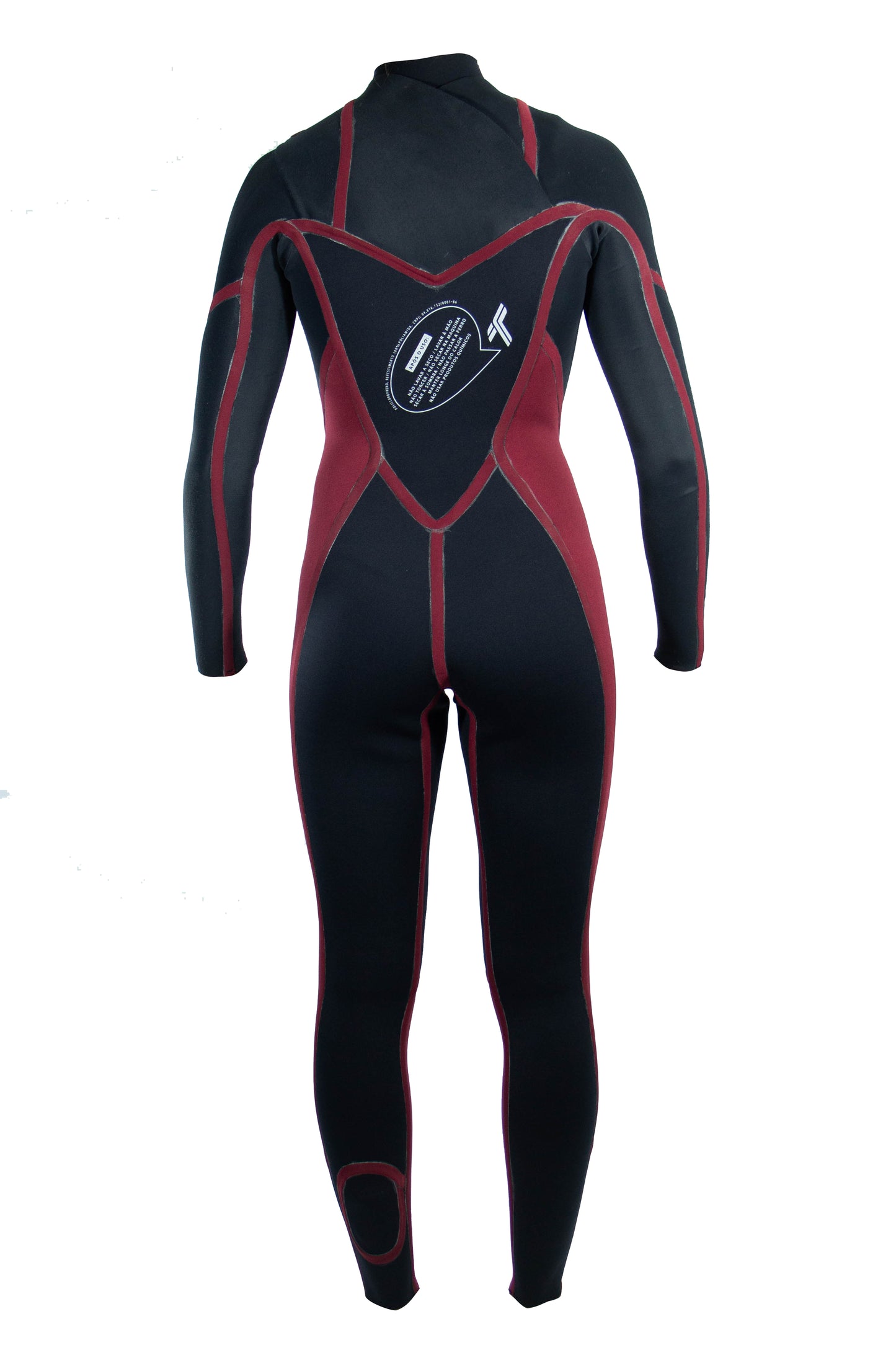 Long John 3.2 mm Ella Zip - Chest Zip - Preto / Vinho - Truzz Wetsuits