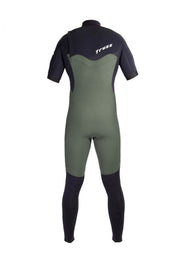 Long John 2.2 mm XClassic Manga Curta- Chest Zip - Verde Preto
