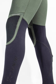 Long John 2.2 mm XClassic Manga Curta- Chest Zip - Verde Preto