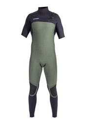 Long John 2.2 mm XClassic Manga Curta- Chest Zip - Verde Preto