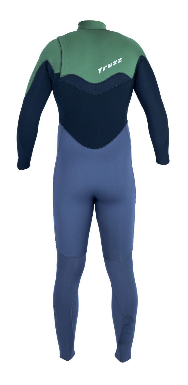 Long John 3.2 mm Thermofinex Japonês - Chest Zip - Verde / Preto / Cinza