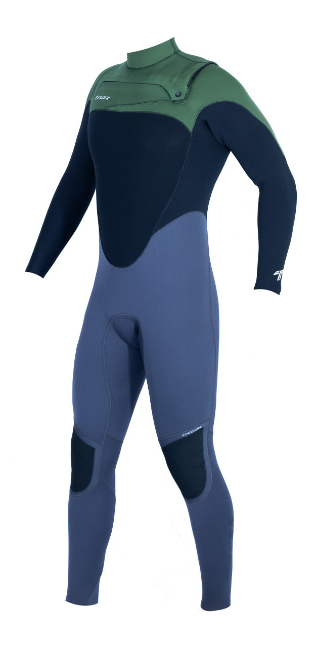 Long John 3.2 mm Thermofinex Japonês - Chest Zip - Verde / Preto / Cinza