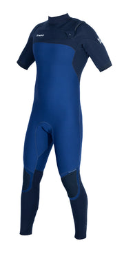 Long John 2.2 mm XClassic Manga Curta- Chest Zip - Azul Marinho / Preto