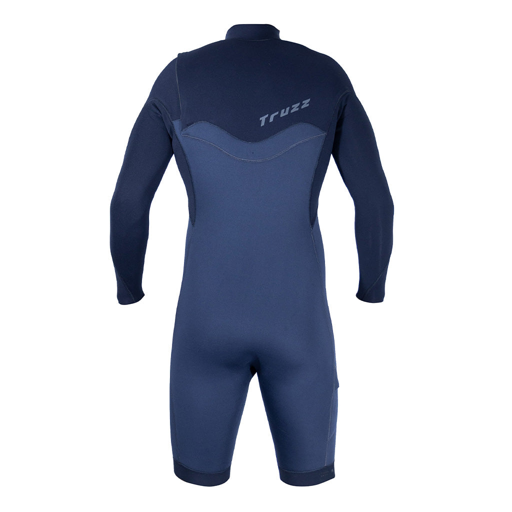 Short John 2.2mm XClassic Manga Longa - Chest Zip - Cinza com Preto - Truzz Wetsuits